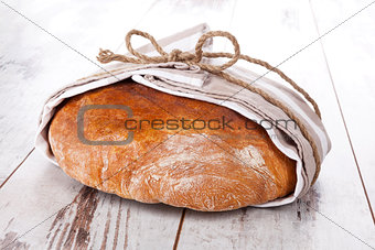 Delicious round bread loaf.