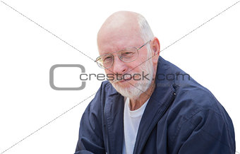 Handsome Senior Man Portrait on White