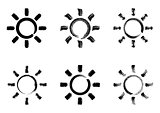 Black vector sun design elements