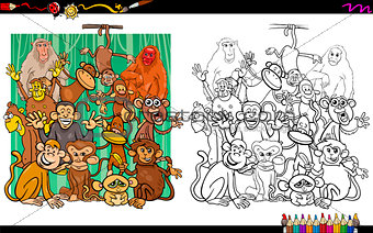 monkey characters coloring book