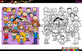 kid characters coloring book