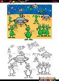 aliens group coloring book