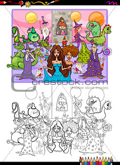fantasy characters coloring page