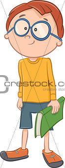 boy character with book