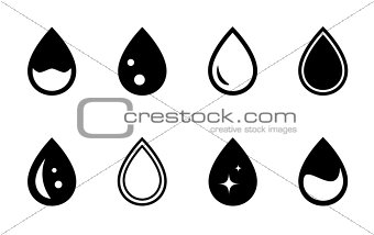 black isolated drops set