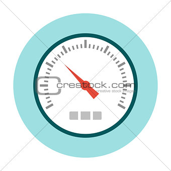 Speedometer icon flat