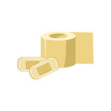 Toilet Paper And Band-aids Simplified Icon