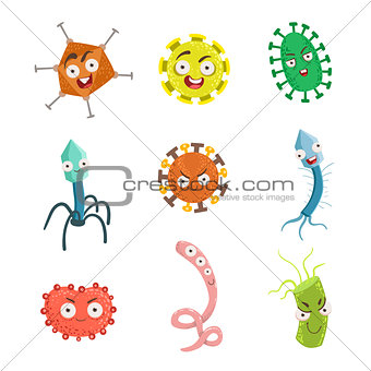 Malicious Microorganisms And Viruses Set