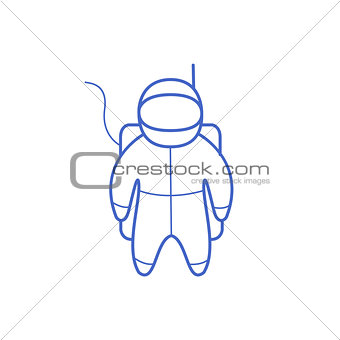 Astronaut Simple Contour Drawing