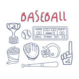Baseball Related Object And Equipment Set