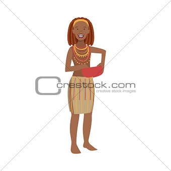 Woman With Red Hair From African Native Tribe