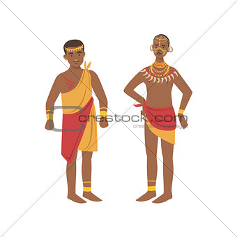 TwoMen In Loincloth From African Native Tribe