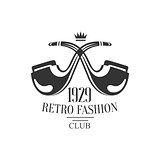 Gentleman Club Label Design With Crossed Pipes