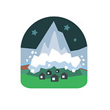 Avalanche Falling Down On Village Natural Force Sticker