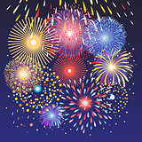 Background with colorful fireworks