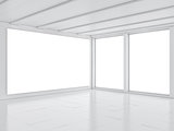 White clean room. 3D illustration