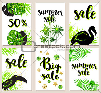 Tropical cards for seasonal sale