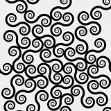 Geometric simple black and white minimalistic pattern, curved lines. Can be used as wallpaper, background or texture.