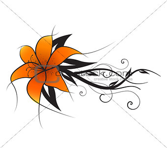 Vector orange lily