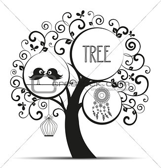 Vector silhouette tree