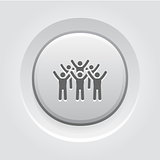 Teamwork Icon. Grey Button Design
