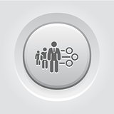 Management Icon. Grey Button Design.
