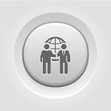 Business Meeting Icon. Grey Button Design.