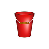 Bucket in red design