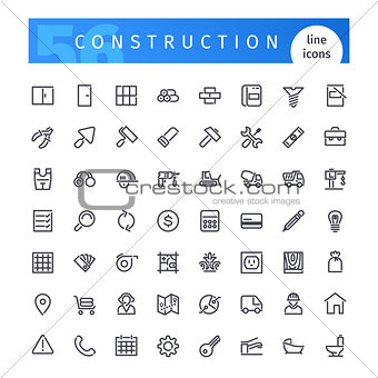 Construction Line Icons Set