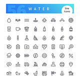 Water Line Icons Set