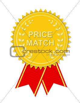 Gold Label Price Match. Vector Illustration
