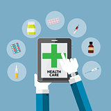 Health Care Modern Flat Concept Background Vector Illustration