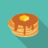 Breakfast Sweet Pancake Icon in Modern Flat Style Vector Illustr