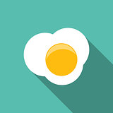 Breakfast Scrambled Eggs Icon in Modern Flat Style Vector Illust