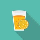 Breakfast Orange Juice Icon in Modern Flat Style Vector Illustra
