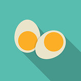 Breakfast Boiled Eggs Icon in Modern Flat Style Vector Illustrat