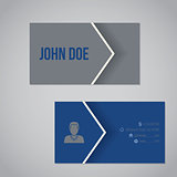 Blue gray business card with cool arrow