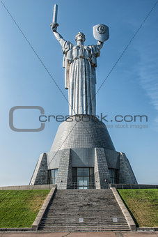 Mother of the Fatherland monument in Kiev, Ukraine. The sculptur