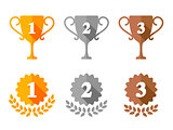 Trophy Cup and Award Medals Icons