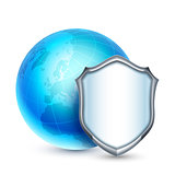 Earth and Shield Icon