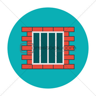 Jail icon flat