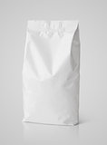 Snack blank white paper bag package on gray