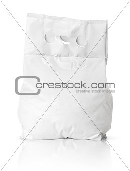 Blank washing powder bag package on white