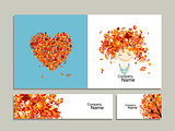 Business cards, autumn girl for your design