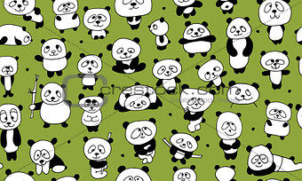 Funny pandas, seamless pattern for your design