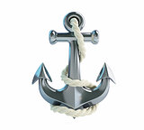 anchor and rope on a white background