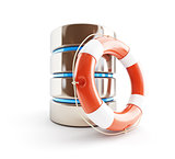 database icon life buoy 3d Illustrations on a white background