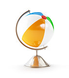 ball beach globe 3d Illustrations on a white background