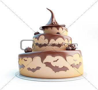 halloween cake 3d Illustrations on a white background