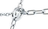 chain links metal copyright sign 3d Illustrations on a white background